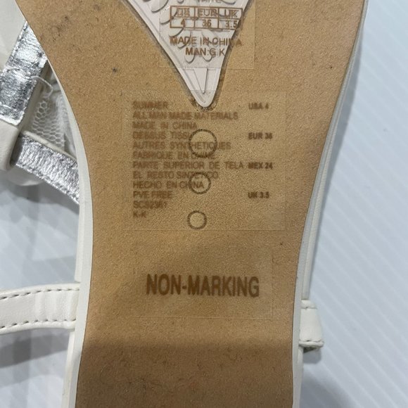 Stuart Weitzman Women's White Floral Sandals Size 4 - Picture 5 of 5